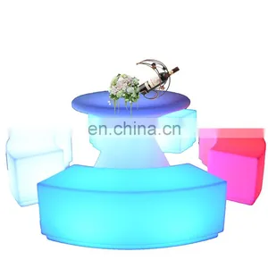 Kids Party Tables and Chairs /Led PE Light Up Chair for Restaurant Discotheque Pub Used Glowing Bar Table thumbnail-1
