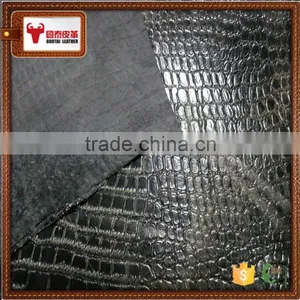 Crocodile Pattern Cow pu Split Leather thumbnail-2