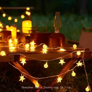 Solar LED Ball String Lights - IP44 Waterproof for Garden Christmas Wedding Outdoor Bulk Decorations thumbnail-4