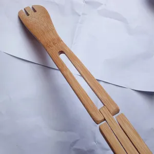 Bamboo Salad Tong on Sale Bamboo Foldable Bread Tong thumbnail-2