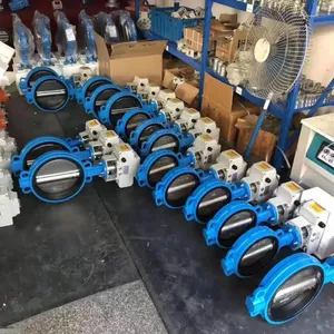 Electric Motorized Wafer Butterfly Valve PN16 Cast Ductile Iron Body CF8 Plate Disc Wafer Type Butterfly Valve thumbnail-5