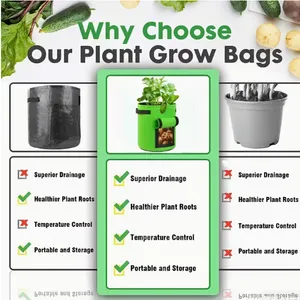 Premium Eco-friendly Nonwoven Fabric Potato Grow Bags With Reinforced Handles Large Capacity Garden Pots thumbnail-4