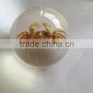 Hot Selling Rutilated Quartz Crystal Ball / Sphere With Real Flowers Embedded for Promotional Gift thumbnail-3