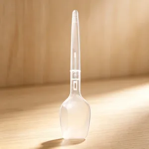 Customizable Packaging PP Material White Foldable Spoons for Ice Cream and Yogurt thumbnail-2
