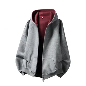 Men’s Full-Zip Color Contrast Hooded Jacket thumbnail-3
