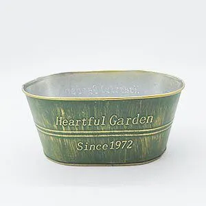 Vintage Distressed Green Galvanized Metal Planter Pots Set, Assorted Garden Metal Buckets & Pitcher for Home Decor thumbnail-5