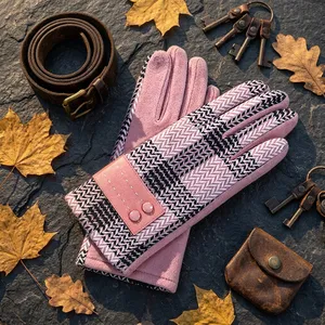 Women Fashion Lamb Suede Gloves Finger Touch Gloves thumbnail-1