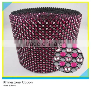 24 Rows 10 Yards Yellow Rhinestone Silver Plastic Base Trimming Mesh thumbnail-2