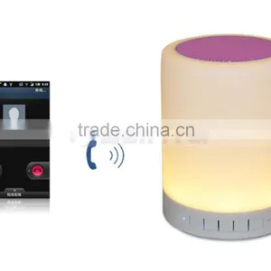 LED TF Aux Bluetooth 7 Colors Changering Wireless Smart Bluetooth Lamp Speaker With Blue Green Light Hook thumbnail-3