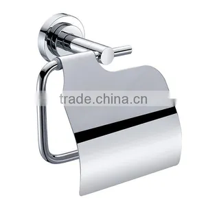 New Design Big Base Zinc Chrome Bathroom Accessories Set Hotel Metal Tissue Paper and Roll Paper Holder thumbnail-1