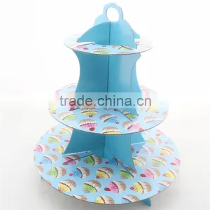 3 Tier Wedding Baby Shower Supplies Cardboard Cake Holders, Party Paper Cupcake Stand thumbnail-6