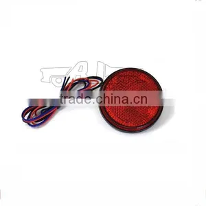 BJ-BL-002RR Round Red Lens Red LED Reflectors Brake Light for Universal Motorcycle ATV Scooter Bicycle thumbnail-5