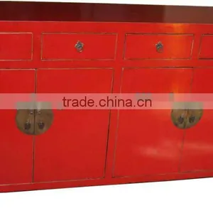 Chinese Antique Four Door Four Drawer Cabinet thumbnail-1