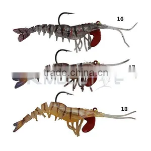 CHS007 Soft Plastic Prawn Lure for Cuttle Fish Fishing Japanese Shrimp Soft Lure thumbnail-3