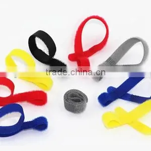 High Quality Colorful Adjustable Hook and Loop Wire Cable Tie thumbnail-2