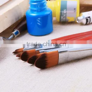 6pcs Filbert Shape Nylon Hair Artsit Brush For Oil Painting Brushes thumbnail-6