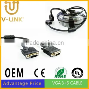 Nickel Plated Vga3+6 Cable With Magnetic Loops 1.5m 3m 5m 10m 15m 20m 25m 30m 40m 50m thumbnail-1