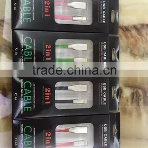 Rhombus Zinc Alloy Connector USB Cable 2 in 1 for IPhone and Andoird thumbnail-4
