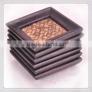 Square Customized Natural Wood Coaster thumbnail-1