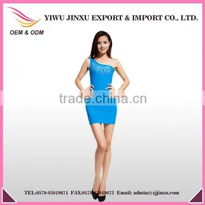 2016 Ladies Shiny Party Dress Hot Evening One Shoulder Princess Dress thumbnail-1