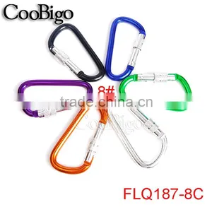 Aluminum Spring Locking Carabiner Snap Hook Hanger Keychain Hiking Camping #FLQ187-8C(Mix-s) thumbnail-1