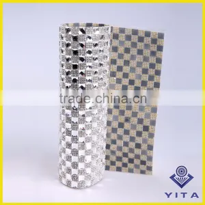 Cheap 24cm*40cm Square Glass Round Stone Rhinestone Sheets for Wedding Decorations thumbnail-1