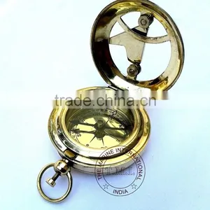 BRASS SUNDIAL COMPASS - NAUTICAL SUNDIAL COMPASS - DALVEY STYLE SUNDIAL COMPASS thumbnail-1