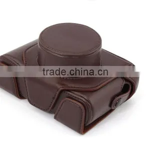 Factory High Quality Brown Stylish PU Leather Camera Bag in Dongguan thumbnail-4