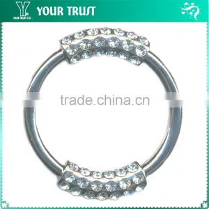 3MM Clear Cystal Rhinestone 8 Shape Rhodium Metal Belt Buckle thumbnail-2
