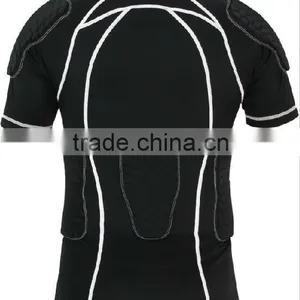 Back View of Padded Compression Shirts for Rugby Football Wear American Football Sports thumbnail-1