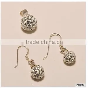S0017-STERLING SILVER CZ EARRING PENDANT SET 2.83 thumbnail-1