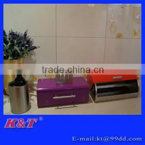 Small Modern Stainless Steel Bread Box thumbnail-1