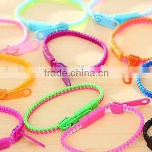 Trendy Rainbow Color Zipper Bracelet Fluorescent Neon Bracelet thumbnail-6