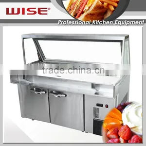 WISE Kitchen Solid Blue Ray 2 Door Sandwich Prep Table For Commercial Use thumbnail-4
