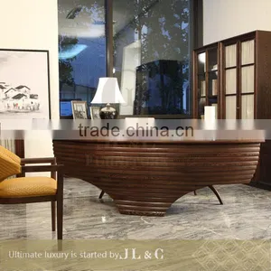 AT12-08 Oak Wood Desk in Study Room From JL&C Luxury Home Furniture Latest Designs (China Supplier) thumbnail-1