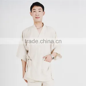 Mens French Linen Japanese Kimono Sleepwear thumbnail-5