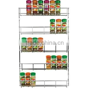 Chrome Wire 5 Tiers Kitchen Cupboard Wall Mountable Spice/Herb Rack thumbnail-1