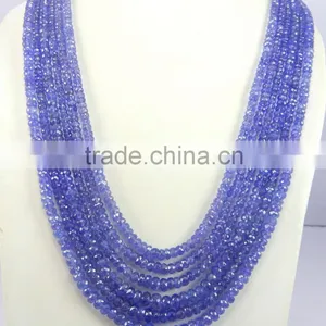 AAA Quality Natural Royal Blue Tanzanite Roundel Faceted Beads, tz Beads thumbnail-2
