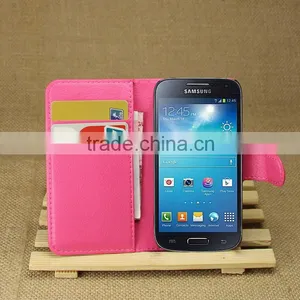High Quality Leather Folio Flip Case Cover With Wallet and Card Slot for Samsung GALAXY S4 Mini I9190 thumbnail-6