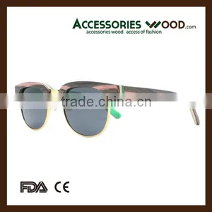 Wood Sunglasses Half Frame Unisex Wooden Sun Glasses thumbnail-6