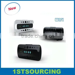1080P Wifi IP Hidden Camera Clock With Night Vision Nanny WiFi Alarm Clock Hidden Camera thumbnail-1