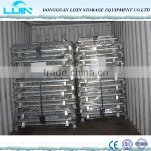 Folding Steel Wire Mesh Cage Folded Storage Container thumbnail-5