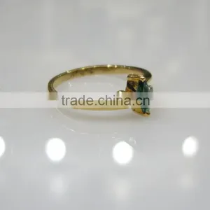 Emerald Diamond Gold Ring 14K 0.05cts Dia 1.80gms Gold thumbnail-3