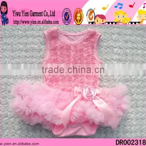 Pink Super Nice Summer Infant Dress Rose Flower Summer Infant Dress thumbnail-1