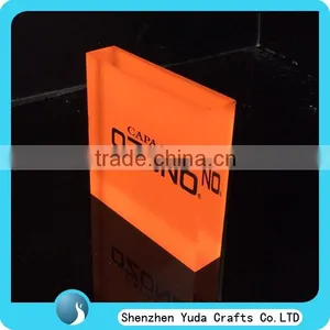 Neon Orange Plexiglass Acrylic Carving Block With Logo, Square Cutting Brand Logo Block thumbnail-2