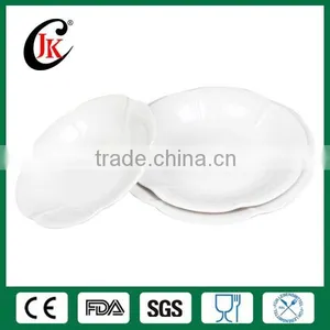 Wholesale 8" 10"12" Flower Shape White Cheap Ceramic Salad Plate thumbnail-2