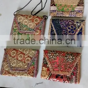 New Latest Handmade Vintage Heavy Beaded Work Vintage Banjara Patchwork Clutch Bag thumbnail-1