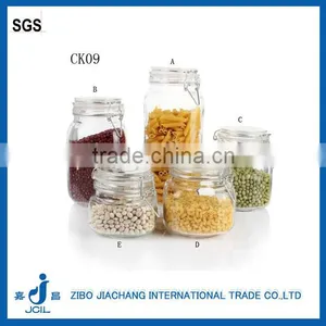 Square Airtight Glass Food Use Jar With Clamp Lid thumbnail-1