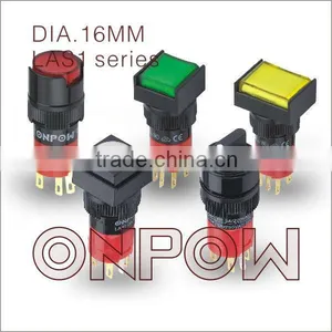 ONPOW Push Button Switch(LAS1 Series,Dia.16mm,UL,CE,ROHS,REECH,IP65,Anti Vandal) thumbnail-1