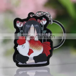 High Quality Picture Print Unusual Black Board Transparent Plastic Acrylic Key Chains thumbnail-2